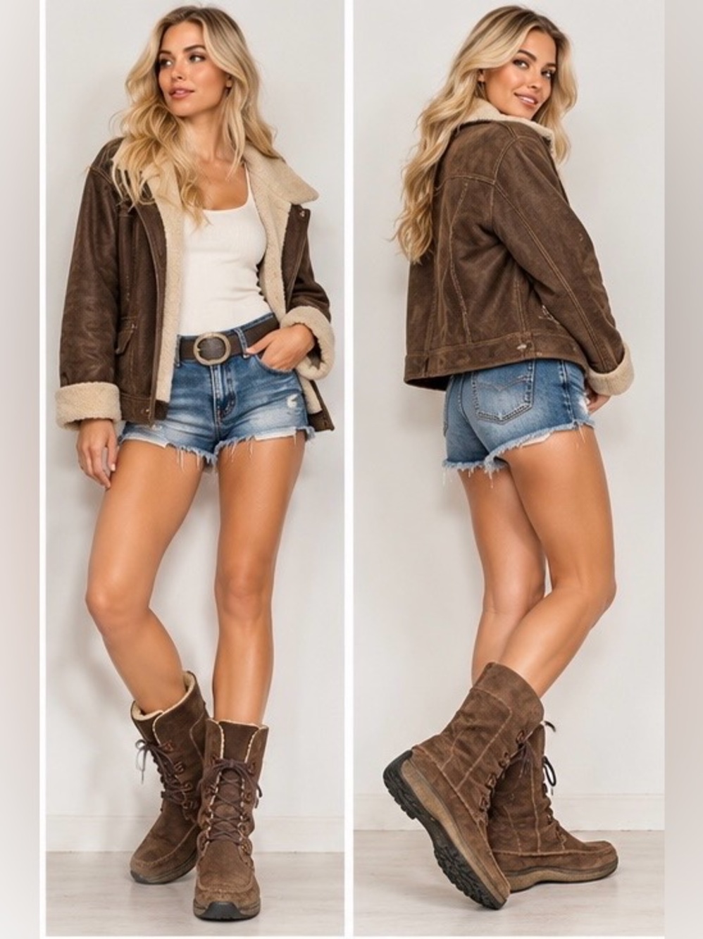 Timberland Women's 8.5W Brown Suede
Leather Lace-Up Mid-Calf Boots Y2K, Size 8.5